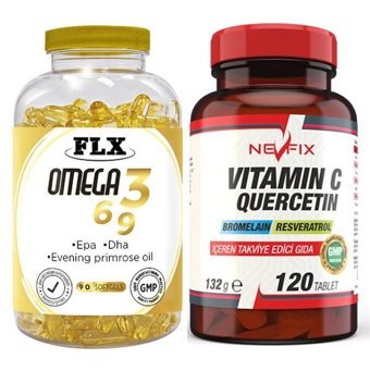 Flx Omega 3-6-9 Ve Vitamin C Aromasız Yetişkin Vitamin 90 Softgel - 120 Tablet