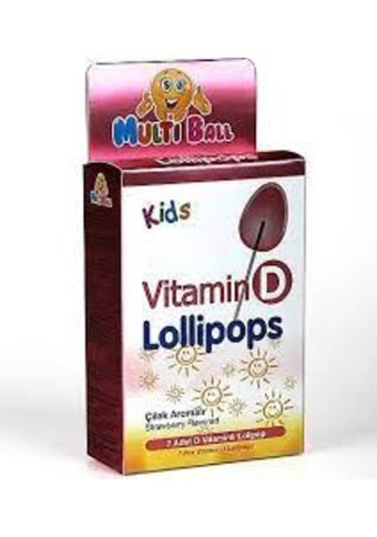 Multiball Kids Vitamin D Lolipop Bitki Ekstralar Çocuk Vitamin 7 Adet