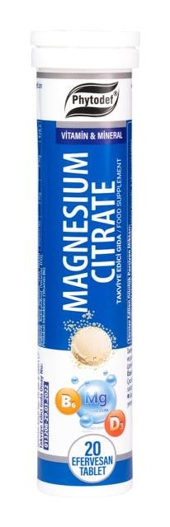 Phytodef Magnezyum Sitrat Efervesan Aromasız Yetişkin Vitamin 20 Tablet - 20 Tablet