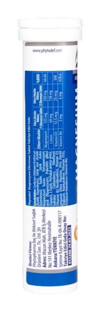 Phytodef Magnezyum Sitrat Efervesan Aromasız Yetişkin Vitamin 20 Tablet - 20 Tablet