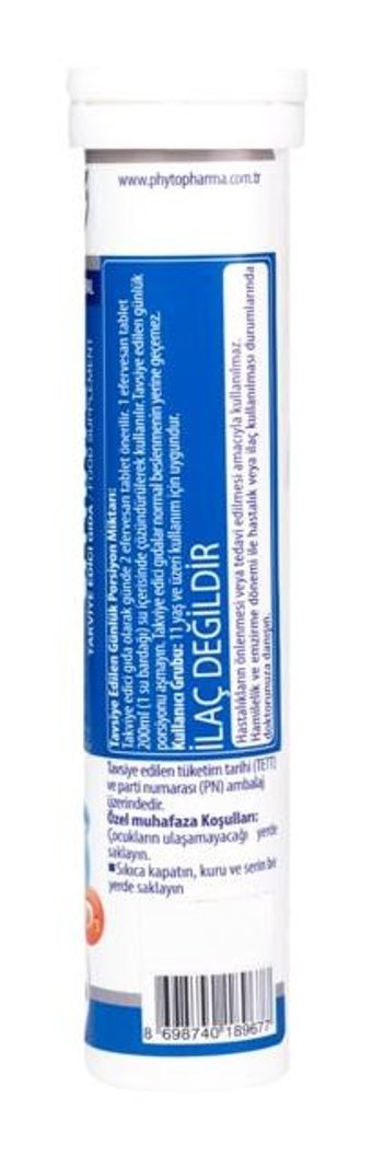 Phytodef Magnezyum Sitrat Efervesan Aromasız Yetişkin Vitamin 20 Tablet - 20 Tablet