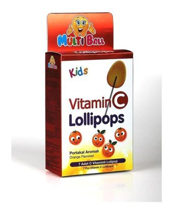 Multiball Kids Vitamin C Lolipop Bitki Ekstralar Çocuk Vitamin 7 Adet