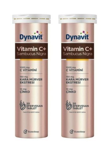 Dynavit Vitamin C+ Sambucus Nigra Karamürverli Yetişkin Vitamin 2x20 Tablet