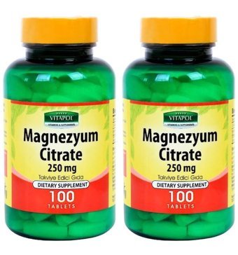 Vitapol Magnezyum Sitrat Vitamin B6 Aromasız Yetişkin Vitamin 2x100 Tablet