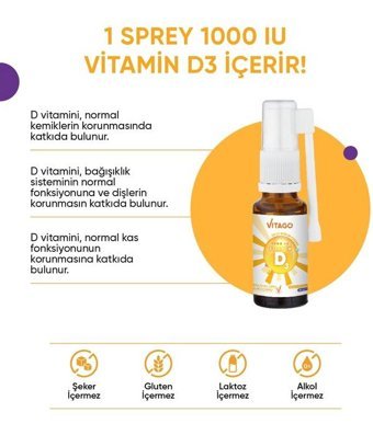 Vitago Vitamin D3 Portakallı Yetişkin Vitamin 20 ml