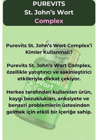 Purevits St.John'S Wort Complex Aromasız Yetişkin Vitamin 60 Kapsül