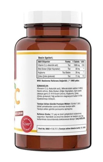 Ncs Vitamin C Beta Glukan Kuşburnu Yetişkin Vitamin 120 Tablet