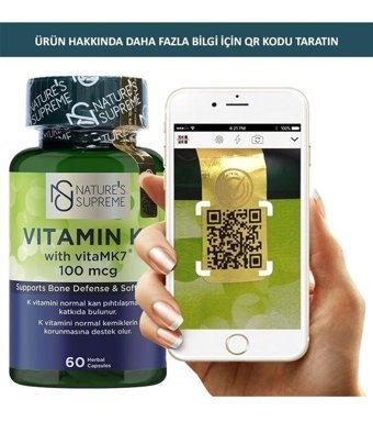 Nature'S Supreme Vitamin K2 Aromasız Yetişkin Vitamin 60 Kapsül