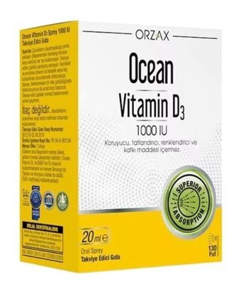 Ocean Vitamin D3 Aromasız Yetişkin Vitamin 3x20 ml