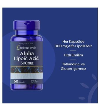 Puritan'S Pride Alpha Lipoic Acid Aromasız Yetişkin Vitamin 60 Kapsül