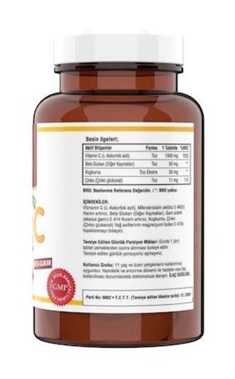 Ncs Vitamin C Beta Glukan Çinko Kuşburnu Yetişkin Vitamin 2x120 Tablet