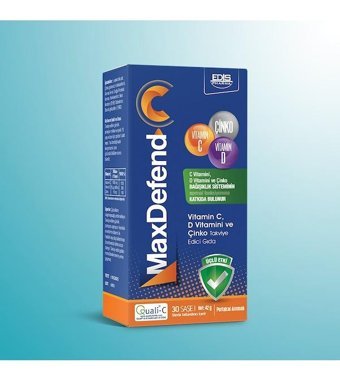 Edis Pharma Maxdefend C Vitamini D Vitamini Ve Çinko Portakallı Yetişkin Vitamin 30 Kapsül