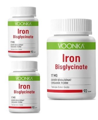 Voonka Iron Bisglycinate Aromasız Yetişkin Vitamin 3x92 Tablet