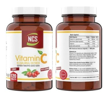 Ncs Vitamin C - Vitamin D3 K2 Kuşburnu Yetişkin Vitamin 120 Tablet
