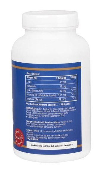 Ncs Lutein Astaxanthin Ocuvite Aromasız Yetişkin Vitamin 360 Tablet