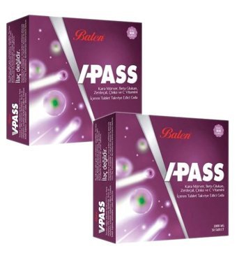 Balen V-Pass Kara Mürver Beta Glukan Çinko Ve C Vitamini Karamürverli Yetişkin Vitamin 2x30 Adet
