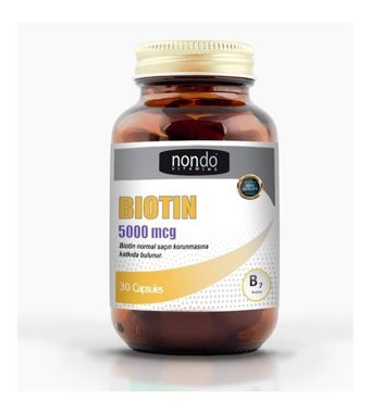 Nondo Biotin Aromasız Yetişkin Vitamin 30 Kapsül