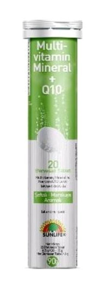 Sunlife Multivitamin Mineral Q10 Efervesan Meyveli Yetişkin Vitamin 20 Tablet