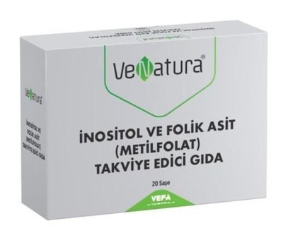 Venatura Inositol Folik Asit Metilfolat Yetişkin Vitamin 30 Kapsül