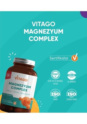 Vitago Magnezyum Complex Aromasız Yetişkin Vitamin 30 Tablet