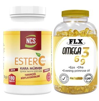 Ncs Ester C Vitamini Flx Omega Karamürverli Yetişkin Vitamin 180 Tablet