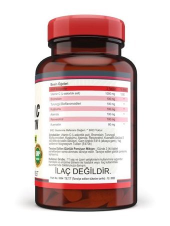Ncs Vitamin C Quercetin Bromelian + Çinko Selenyum Turuncgil Yetişkin Vitamin 60 Tablet - 120 Tablet