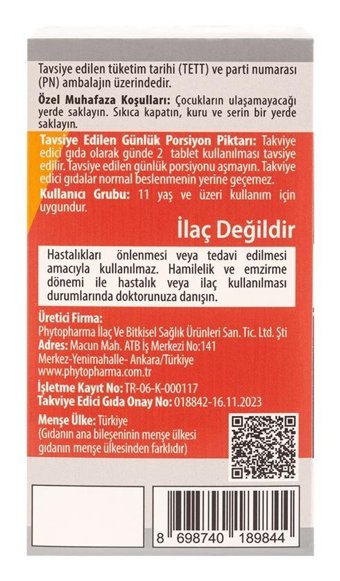 Phytodef Magnodef Focus Aromasız Yetişkin Vitamin 30 Tablet