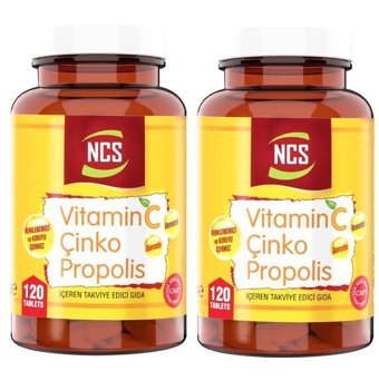 Ncs Vitamin C D Çinko Propolis Querce Aromasız Yetişkin Vitamin 2x120 Tablet