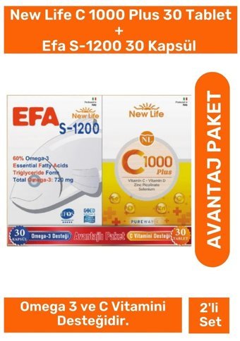 New Life S-1200 - Vitamin C 1000 Aromasız Yetişkin Vitamin 30 Adet