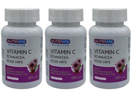 Nutrivita Vitamin C Vitamini Echinacea Çiçek Yetişkin Vitamin 3x120 Tablet