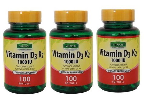 Vitapol Vitamin D3-K2 Aromasız Yetişkin Vitamin 3x100 Softgel