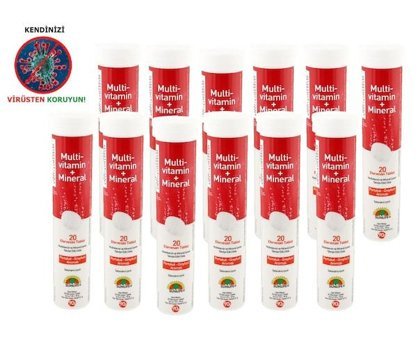 Sunlife Multivitamin Mineral Efervesan Aromasız Yetişkin Vitamin 12x20 Tablet