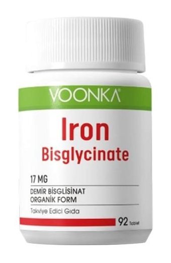 Voonka Iron Bisglycinate Aromasız Yetişkin Vitamin 92 Tablet