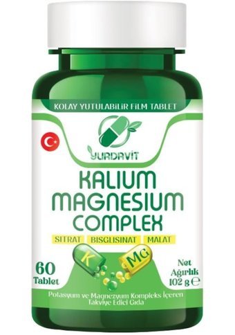 Yurdavit Kalium Magnesium Complex Aromasız Yetişkin Vitamin 3x60 Tablet