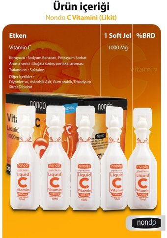 Nondo C Vitamin Portakallı Yetişkin Vitamin 10 ml