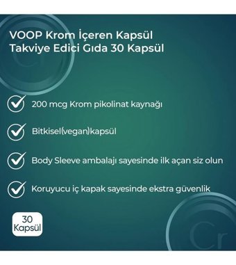 Voop Krom Pikolinat Aromasız Yetişkin Vitamin 30 Kapsül