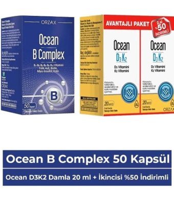 Ocean B Complex - D3 K2 Aromasız Yetişkin Vitamin 50 Kapsül