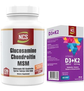 Ncs Glucosamine Chondroitin Msm - Vitamin D3 K2 Aromasız Yetişkin Vitamin 180 Tablet - 20 ml
