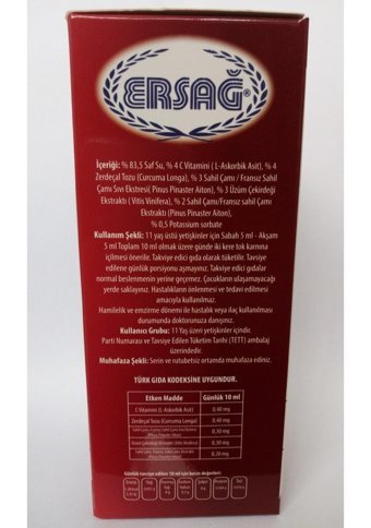 Ersağ Protec Aromasız Yetişkin Vitamin 2x200 ml