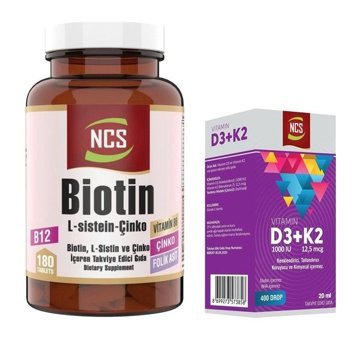 Ncs Biotin - Vitamin D3 + K2 Elmalı Yetişkin Vitamin 60 Tablet