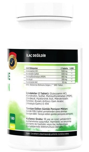 Ncs Glucosamine Chondroitin Msm - Vitamin C Aromasız Yetişkin Vitamin 60 Tablet - 180 Tablet
