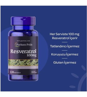 Puritan'S Pride Resveratrol Aromasız Yetişkin Vitamin 120 Kapsül
