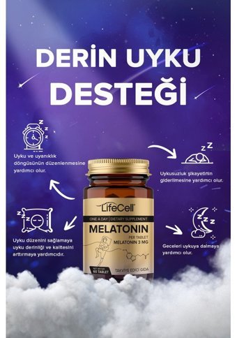 Lifecell Melatonin Aromasız Yetişkin Vitamin 60 Tablet