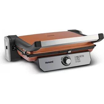 Homend Toastbuster 1383H 6 Dilim Döküm Çıkartılabilir Plaka Tek Yönlü 1800 W Izgaralı Bronz Tost Makinesi