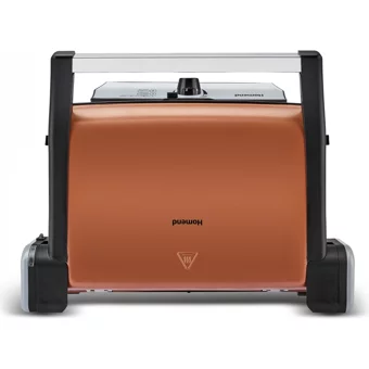 Homend Toastbuster 1383H 6 Dilim Döküm Çıkartılabilir Plaka Tek Yönlü 1800 W Izgaralı Bronz Tost Makinesi
