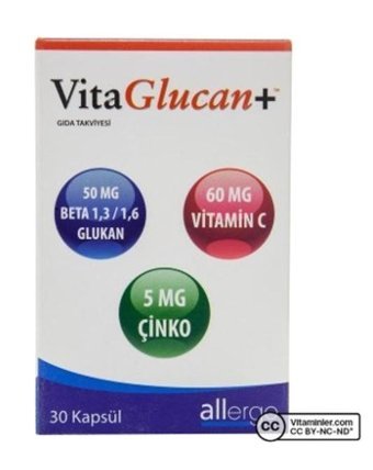 Vitaglucan Beta Glukan Vitamin C Çinko Aromasız Yetişkin Vitamin 30 Kapsül