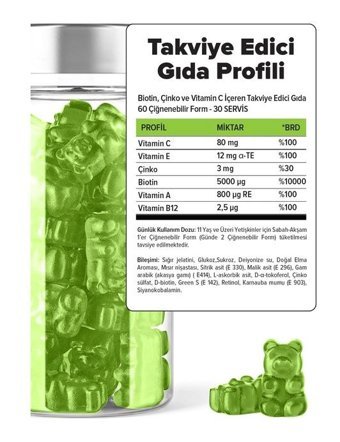 Lifecell Hair Vitamins Aromasız Yetişkin Vitamin 60 Tablet