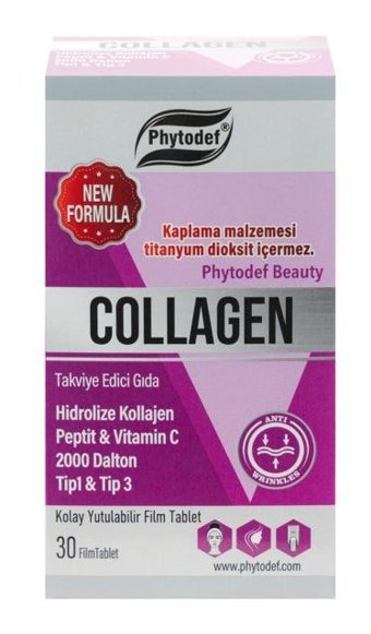Phytodef Kolajen + Vitamin C Aromasız Yetişkin Vitamin 30 Tablet