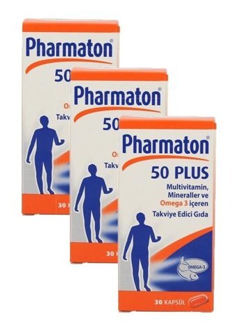 Pharmaton 50 Plus Aromasız Yetişkin Vitamin 3x30 Kapsül