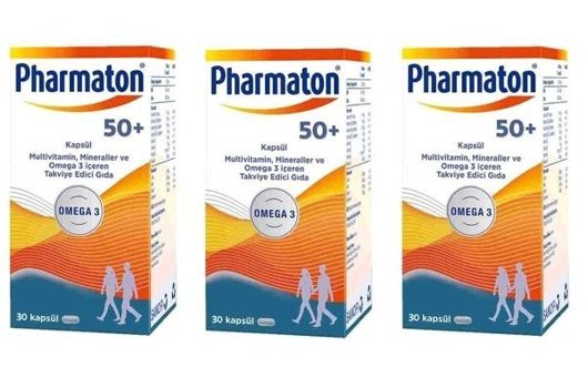 Pharmaton 50 Plus Aromasız Yetişkin Vitamin 3x30 Kapsül